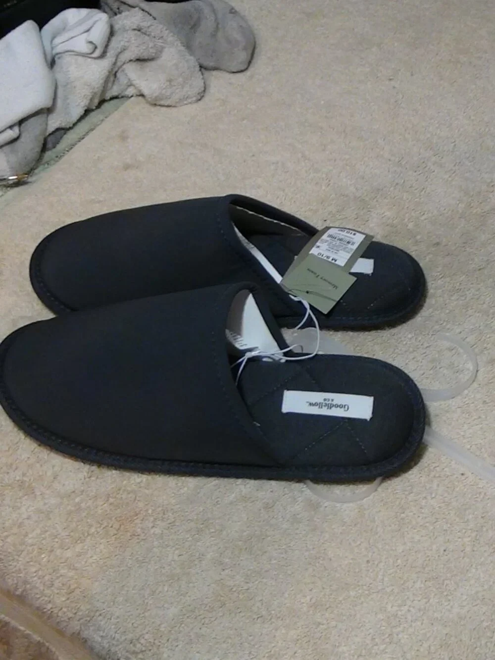 Men's Beau Scuff Slippers Goodfellow & Co Memory Foam M 9/10 Gray